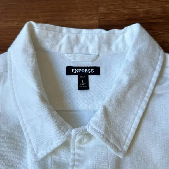 Express Men’s Stretch Button Up Shirt Jacket - Picture 3 of 11